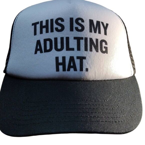 This Is My Adulting Hat Trucker Hat Mesh Adjustable - Picture 2 of 11